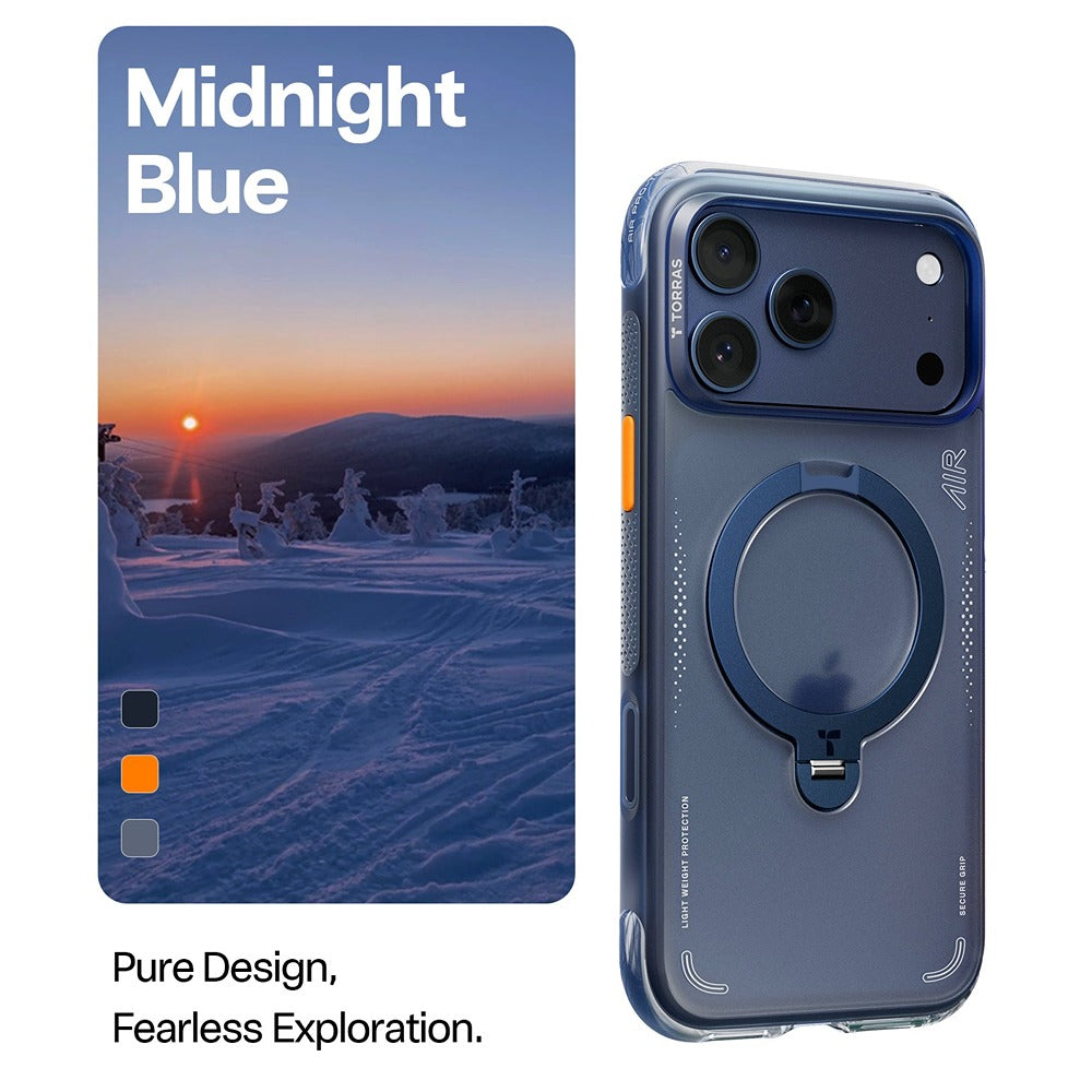 Torras iPhone 17 Pro Max Skal Ostand Q3 Air Deep Blue