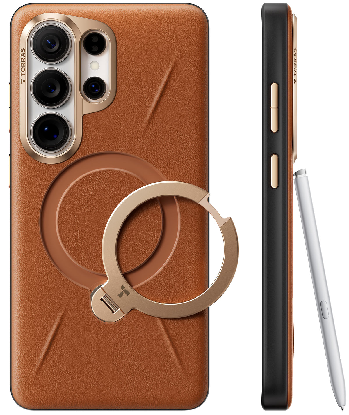 Torras Samsung Galaxy S26 Ultra Skal Ostand Q3 Vegskin Amber Brown