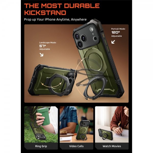 Supcase iPhone 17 Pro Skal UB Grip MagSafe Grön