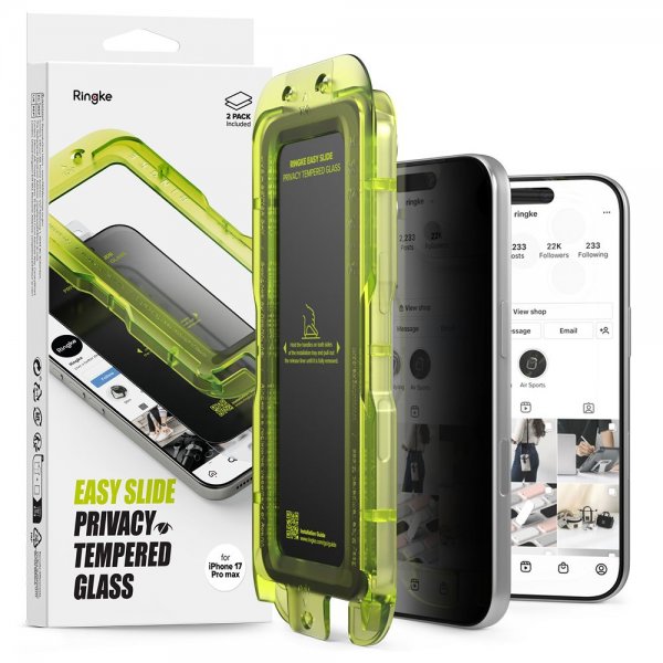 Ringke iPhone 17 Pro Max Skärmskydd Easy Slide Privacy 2-pack