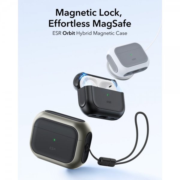 ESR AirPods Pro 3 Skal Orbit Hybrid HaloLock Grå