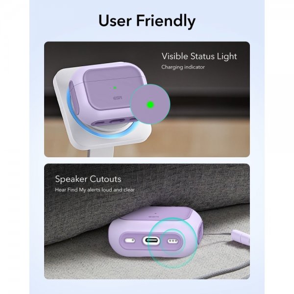 ESR AirPods Pro Skal Orbit Hybrid HaloLock Lila