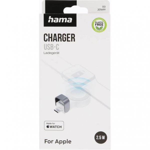 Hama Apple Watch Laddare med USB-C kontakt Vit