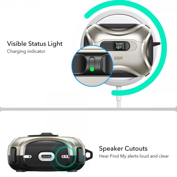 ESR AirPods Pro 3 Skal Cyber FlickLock MagSafe Silver