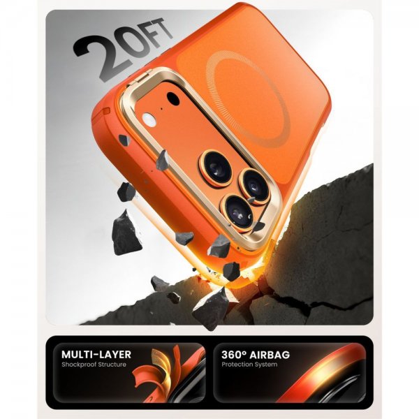 Supcase iPhone 17 Pro Skal Ares Flip MagSafe Orange