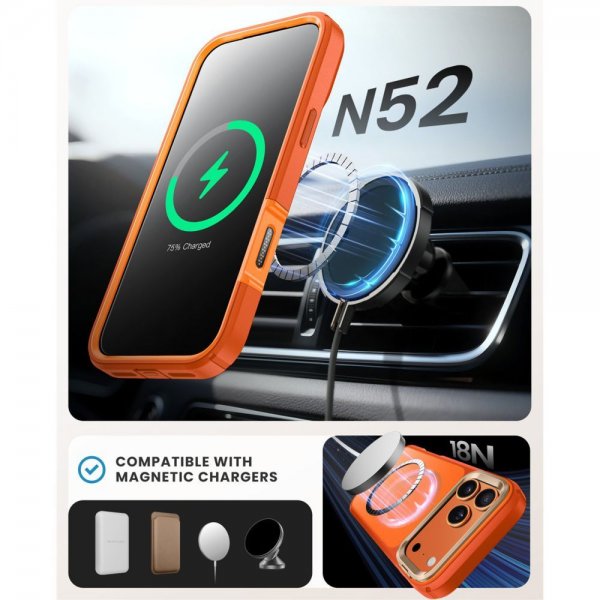 Supcase iPhone 17 Pro Skal Ares Flip MagSafe Orange