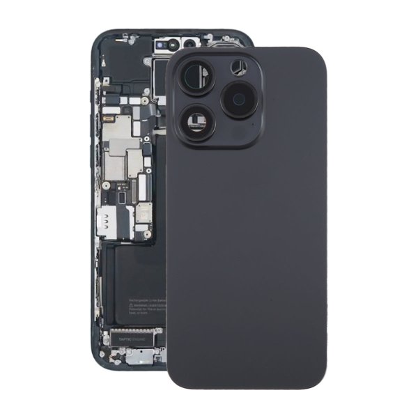 iPhone 15 Pro Baksida Glas med Magnet och Kameralins - Svart Titan