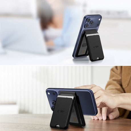 Tech-Protect Korthållare MagWallet Stand MagSafe Kolfiber Svart