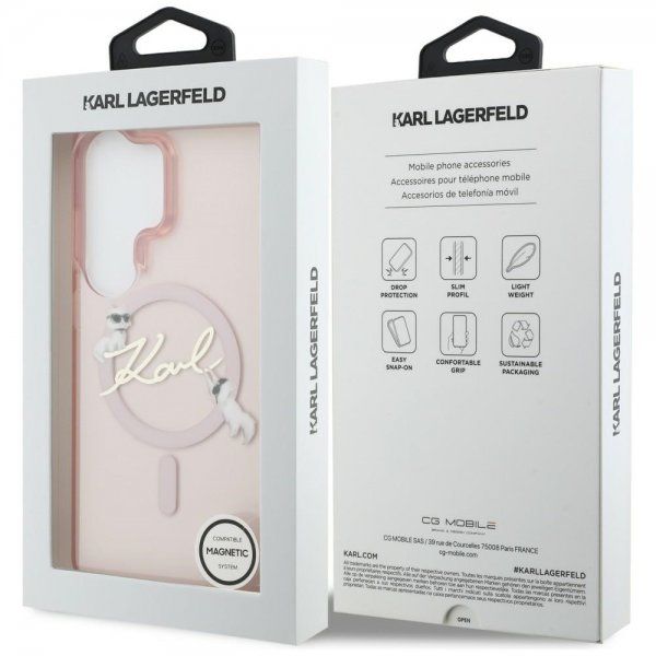 Karl Lagerfeld Samsung Galaxy S26 Ultra Skal Script MagSafe Rosa