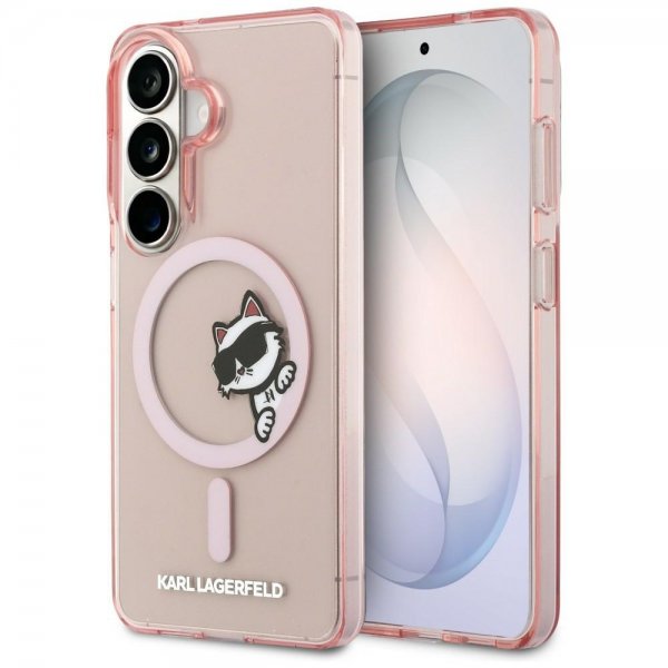 Karl Lagerfeld Samsung Galaxy S26 Skal Choupette Peekaboo MagSafe Rosa