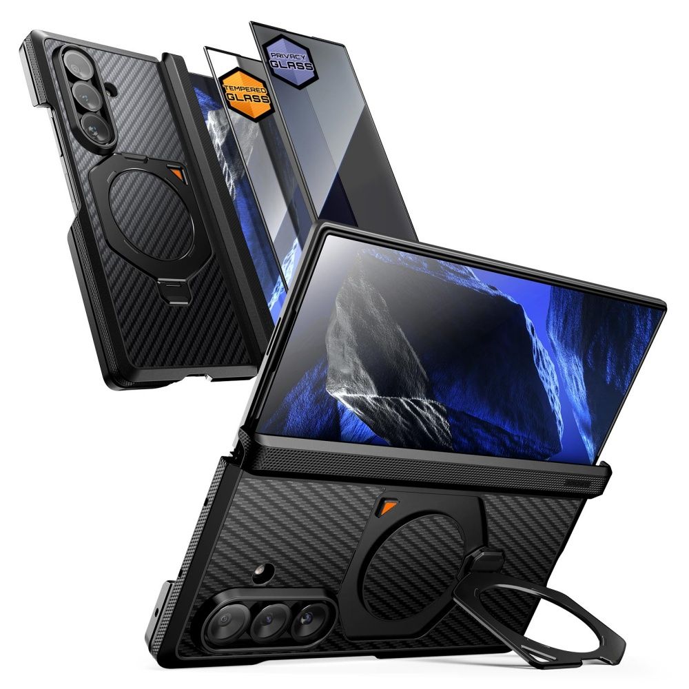 Supcase Samsung Galaxy Z Fold 8 Ultra Skal Aero MagSafe Kolfiber Svart