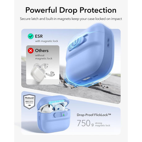 ESR AirPods 4/5 Skal Pulse FlickLock HaloLock Blå