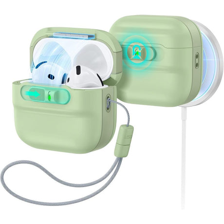 ESR AirPods 4/5 Skal Pulse FlickLock HaloLock Grön