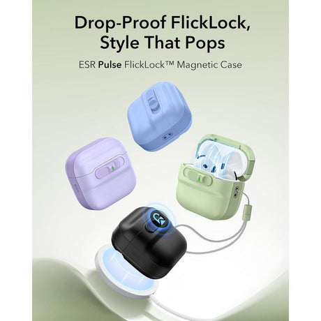 ESR AirPods 4/5 Skal Pulse FlickLock HaloLock Grön