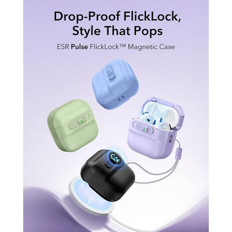 ESR AirPods 4/5 Skal Pulse FlickLock HaloLock Lila
