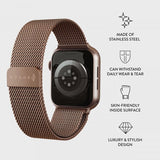 Burga Apple Watch 44/45/46mm/Ultra 49mm Armband Metal Mesh Roseguld