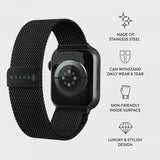 Burga Apple Watch 44/45/46mm/Ultra 49mm Armband Metal Mesh Svart