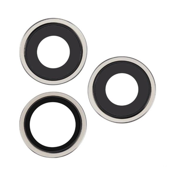 Kameralins med metallram iPhone 15 Pro Max - Vit