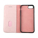 Rvelon iPhone 7/8/SE Fodral Äkta läder Kortfack Rosa