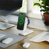 Alogic Matrix Ultimate 3-in-1 Trådlös Laddare med Powerbank MagSafe Vit