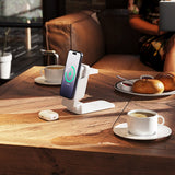 Alogic Matrix Ultimate 3-in-1 Trådlös Laddare med Powerbank MagSafe Vit