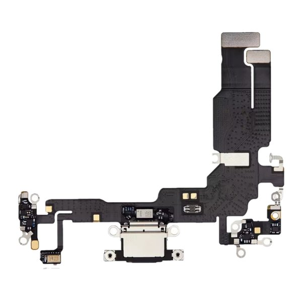 Laddkontakt med Flexkabel till iPhone 15 Plus - Svart