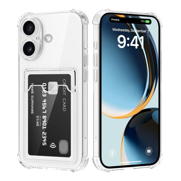 iPhone 17 Skal Korthållare Transparent
