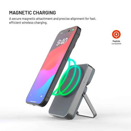 Fixed MagZen 5 Stand Powerbank med Apple Watch-laddning 5000 mAh Qi2 20W