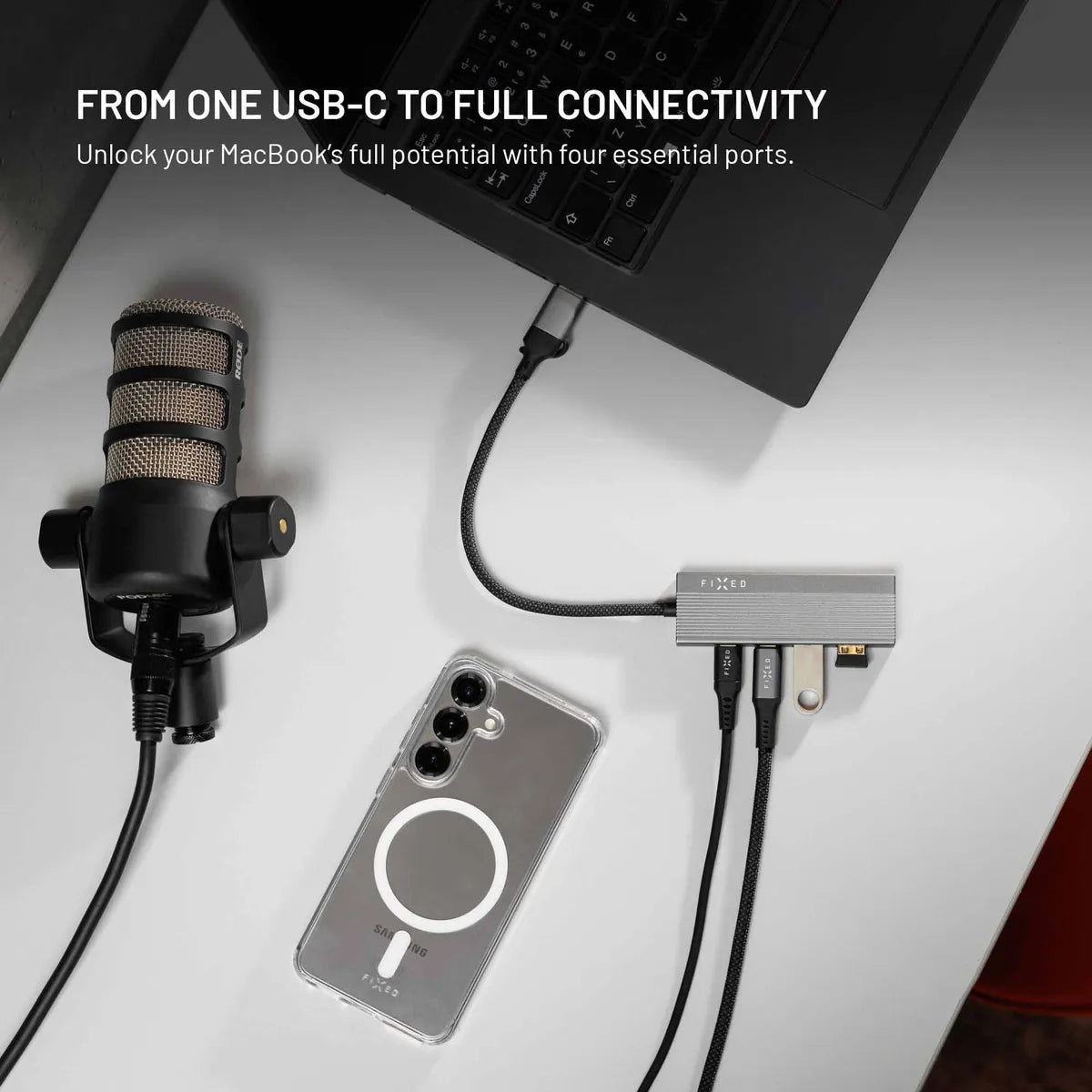 Fixed USB-hub Hub Port 4in1