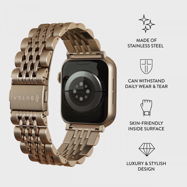 Burga Apple Watch 38/40/41/42mm Armband Metal Guld