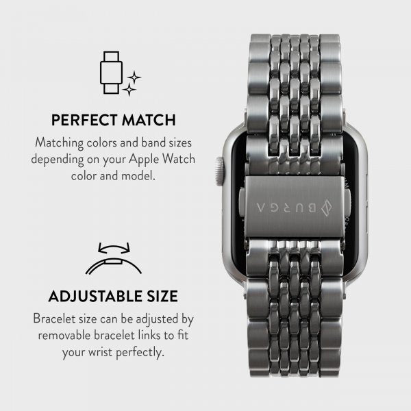 Burga Apple Watch 38/40/41/42mm Armband Metal Silver