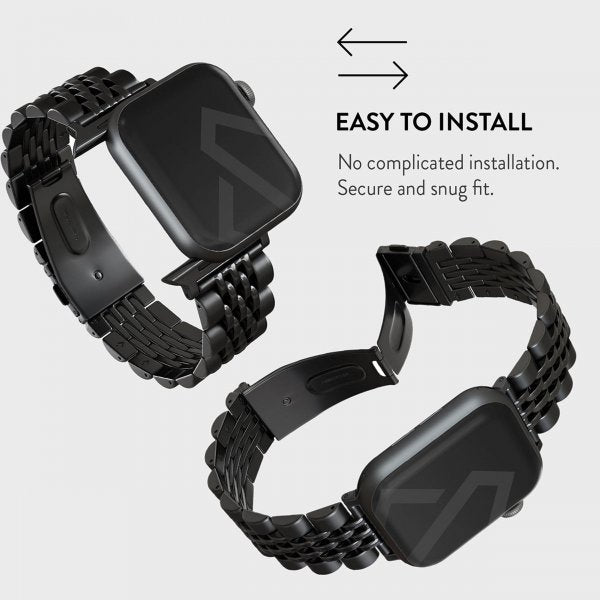 Burga Apple Watch 44/45/46mm/Ultra 49mm Armband Metal Svart