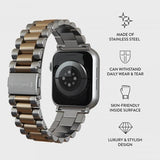 Burga Apple Watch 44/45/46mm/Ultra 49mm Armband Metal Silver Guld