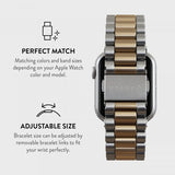 Burga Apple Watch 44/45/46mm/Ultra 49mm Armband Metal Silver Guld