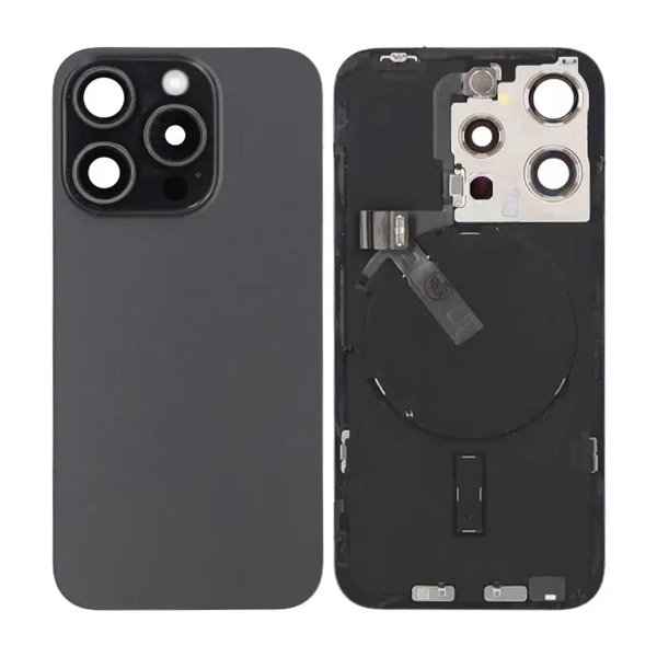 iPhone 15 Pro Baksida Glas Komplett OEM - Svart