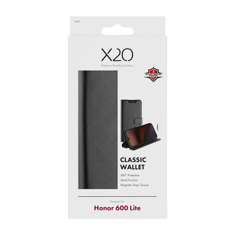 X2O Honor 600 Lite Fodral Classic Wallet Svart