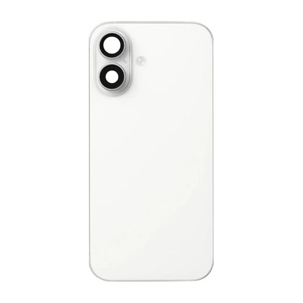 iPhone 16 Baksida Glas med smådelar - Vit