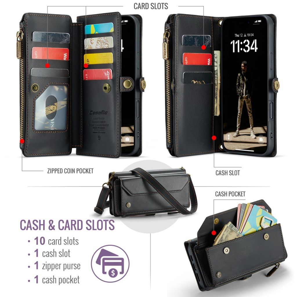 CaseMe iPhone 17 Pro Max/iPhone 18 Pro Max Fodral C36 Series Svart
