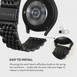 Burga Samsung Galaxy Watch 22mm Armband Metal Svart
