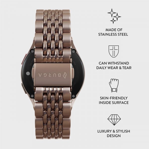 Burga Samsung Galaxy Watch 20mm Armband Metal Roseguld
