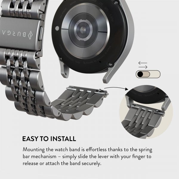 Burga Samsung Galaxy Watch 20mm Armband Metal Silver
