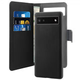 Puro Google Pixel 6a Fodral Wallet Detachable 2 in 1 Svart