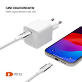 Fixed Laddare med USB-C kabel Mini PD 65W GaN