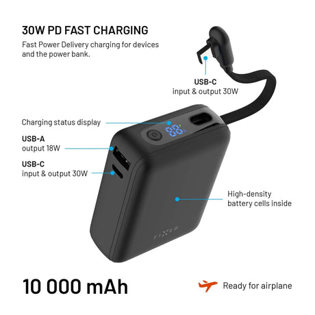 Fixed Zen 10 Loop Powerbank med inbyggd USB-C kabel 30W