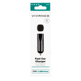 Vivanco Billaddare Fast Car Charger 2xUSB-A 17W Svart