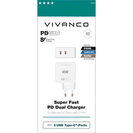 Vivanco Laddare Super Fast PD Dual Charger 45W