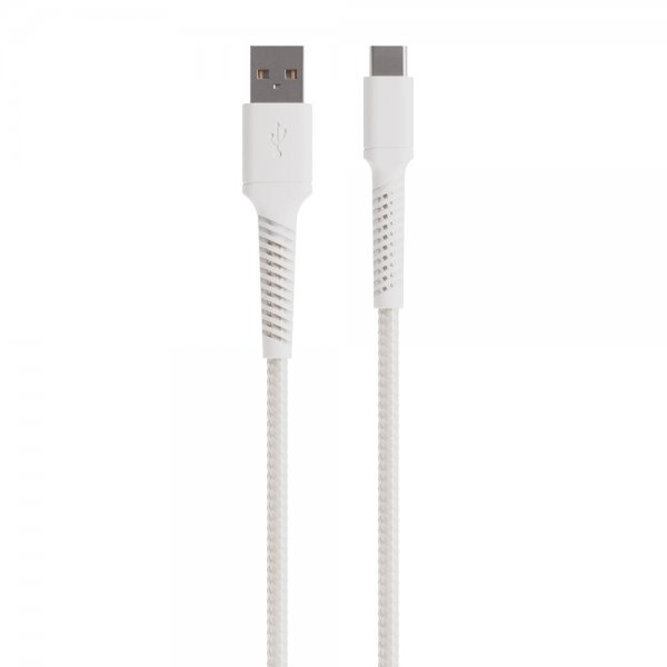 Vivanco Kabel Longlife Braided USB-A/USB-C 0.5m Vit