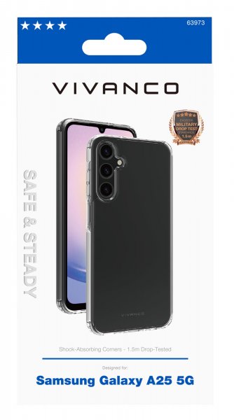 Vivanco Samsung Galaxy A25 Skal Safe & Steady Transparent