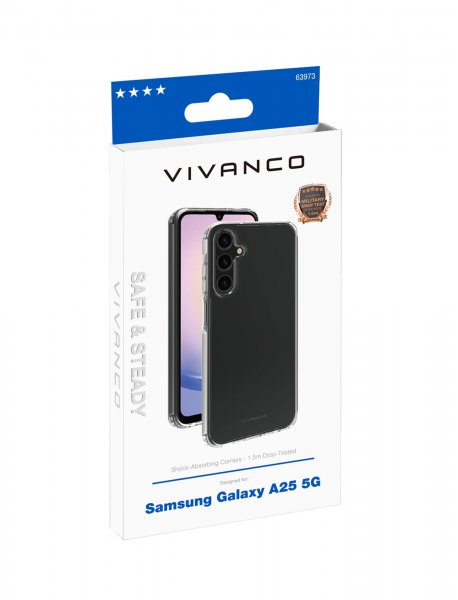 Vivanco Samsung Galaxy A25 Skal Safe & Steady Transparent