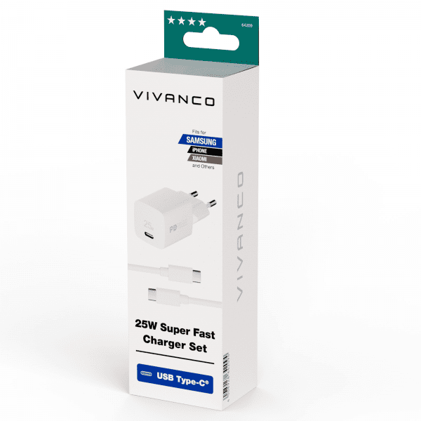 Vivanco Samsung Laddare med Kabel 25W Super Fast Charger Set